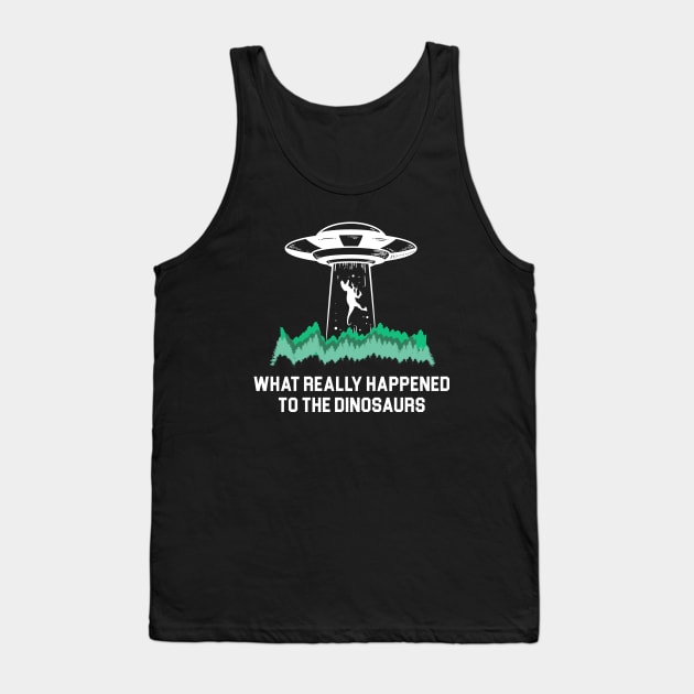 Aliens Abducting Dinosaurs Tank Top by martinroj